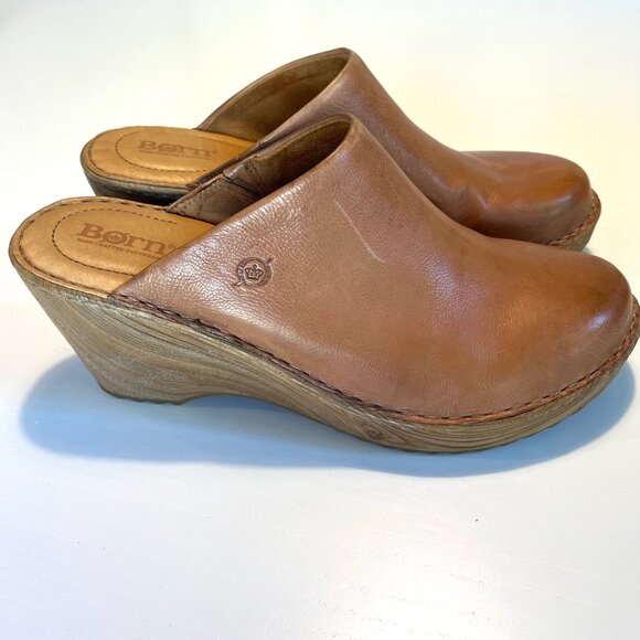 NWOT Born Natalie Tan Leather Clogs | Size 10 - Picture 2 of 8